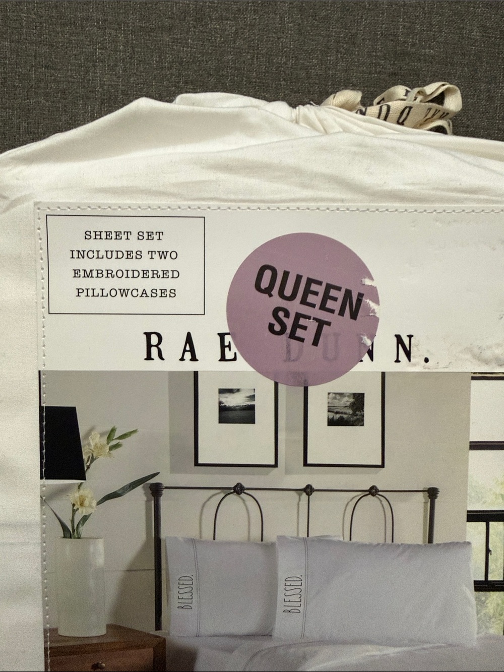 RARE Rae Dunn Queen Sheet Set - Picture 4 of 7